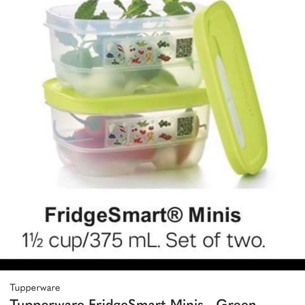 Tupperware FridgeSmart Minis with Lime Lids